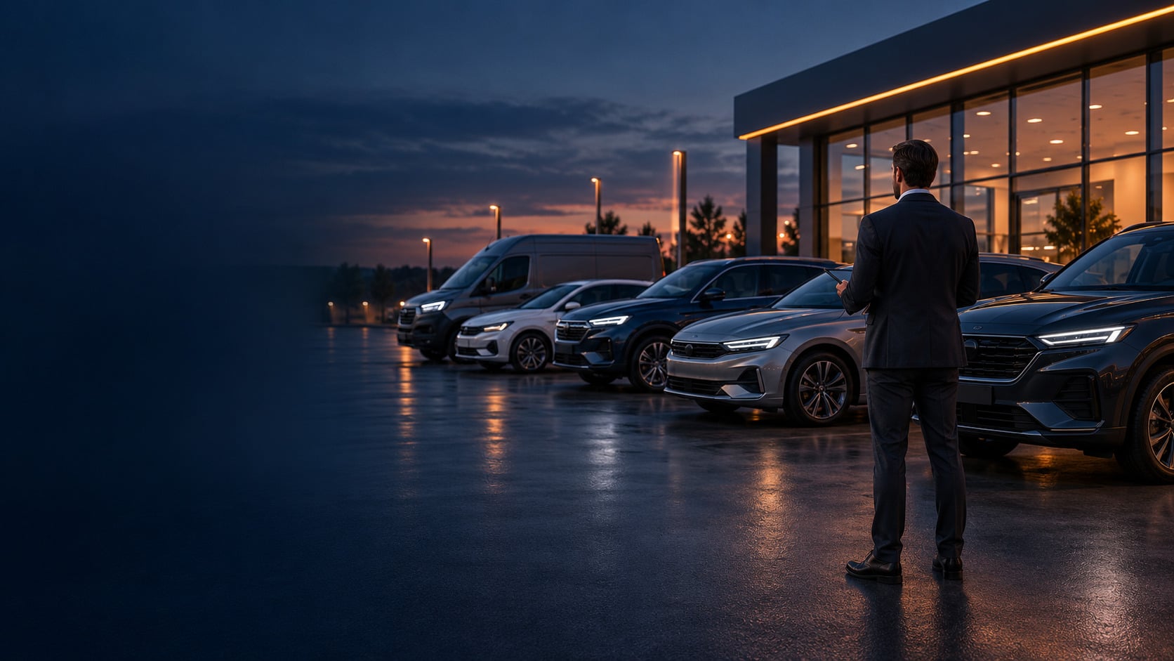 Händler vor Partnerfahrzeugen – DriveDeal24 für Händler