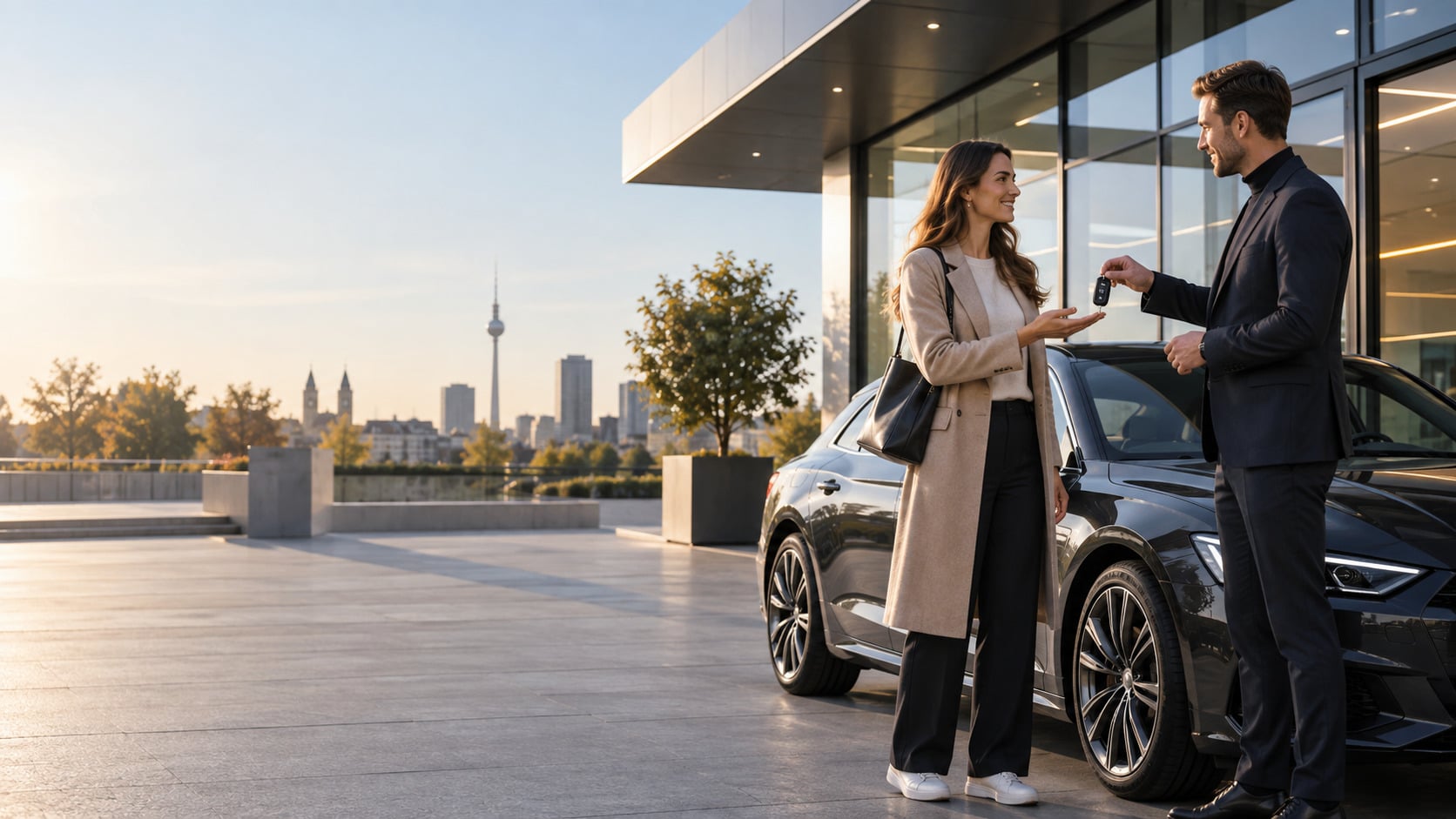 Premiumfahrzeug bei Dämmerung – Auto verkaufen mit DriveDeal24